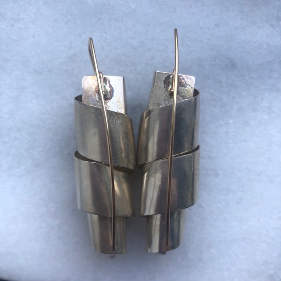 Spiral geometric architectural Roma Earrings - Picture 11 of 11